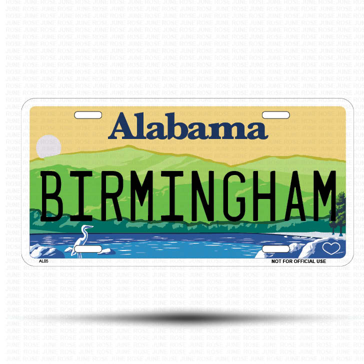 BIRMINGHAM Flat Aluminum License Plate | 6" x 12" | State Plate ALABAMA