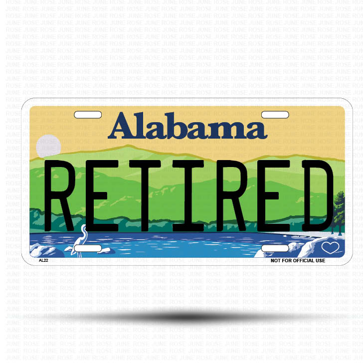 RETIRED Flat Aluminum License Plate | 6" x 12" | State Plate ALABAMA