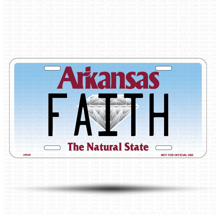 FAITH Flat Aluminum License Plate | 6" x 12" | State Plate Front View Name Plate