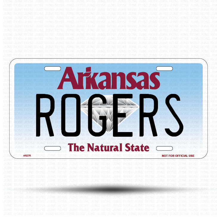 FAYETTEVILLE Flat Aluminum License Plate | 6" x 12" | State Plate Front View Name Plate