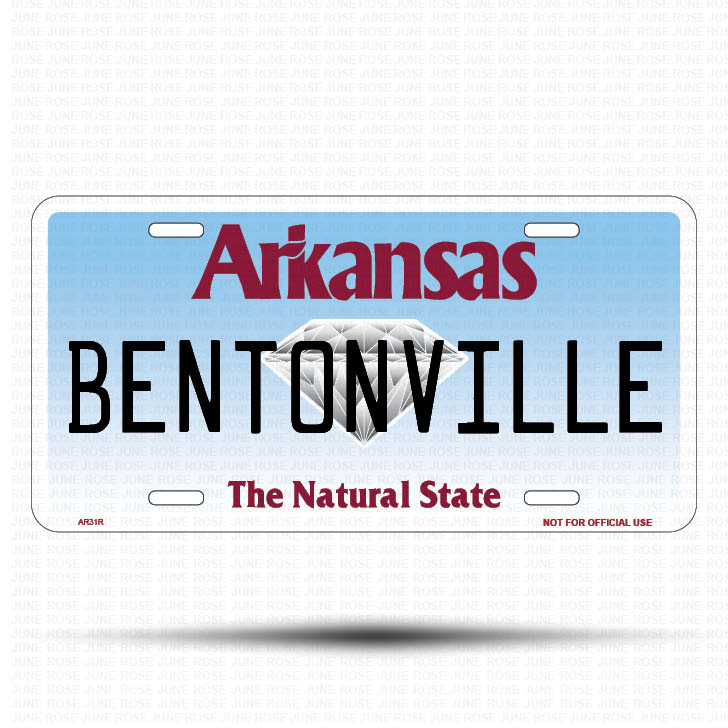 PINE BLUFF Flat Aluminum License Plate | 6" x 12" | State Plate Front View Name Plate
