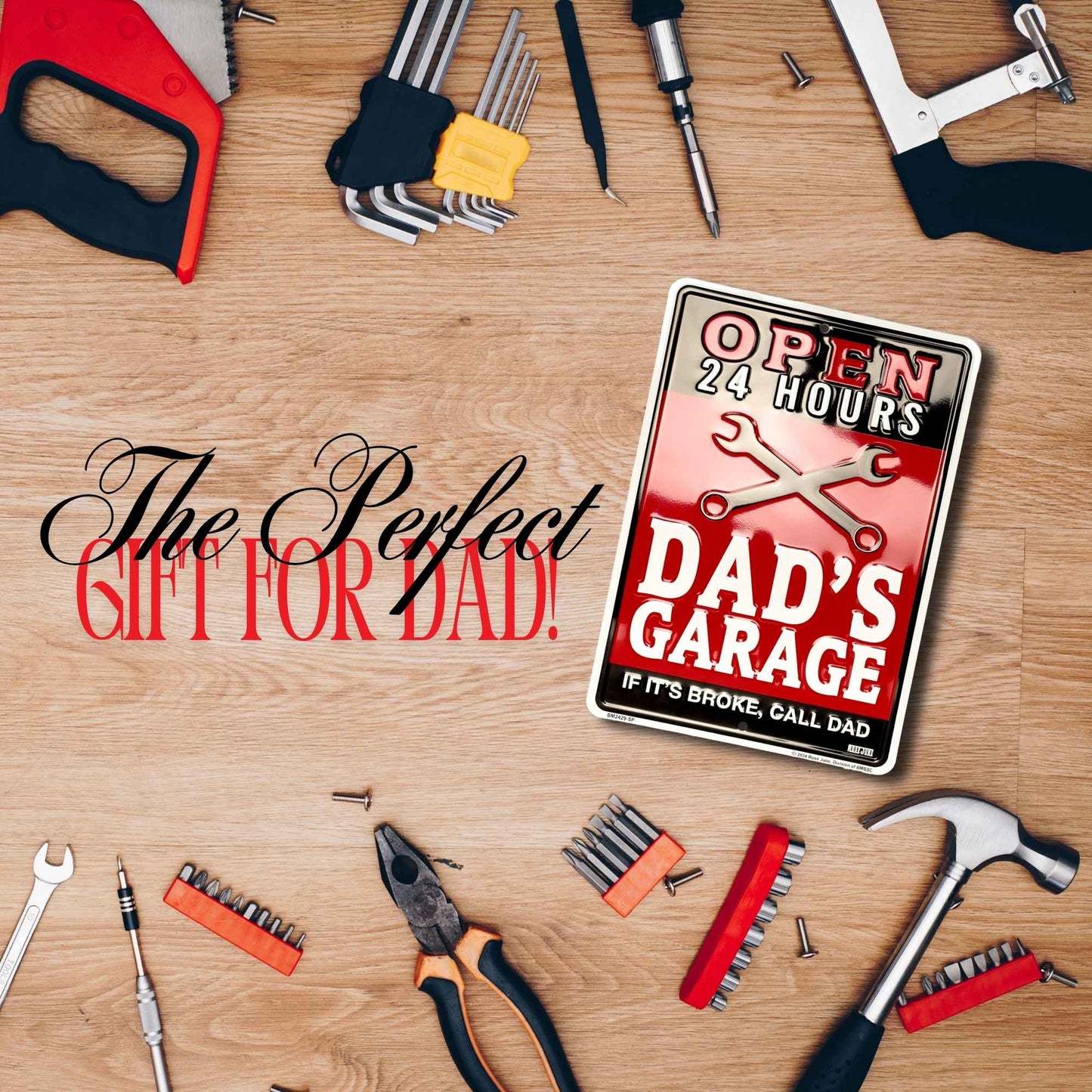 Dad's Garage Open 24 Hours If It's Brok Call Dad Product Display With Tools