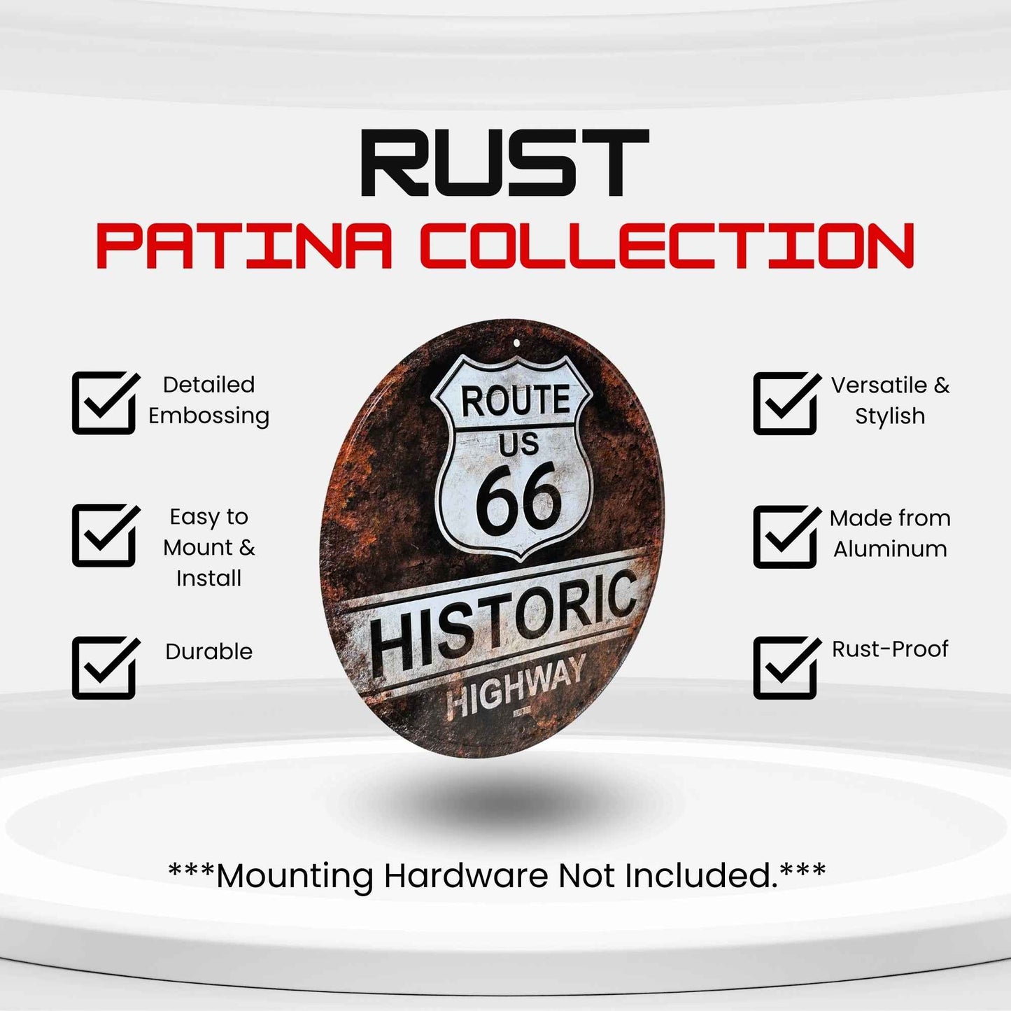 Route 66 Historic Highway Rust Vintage Historic Highway Sign Detail Specs