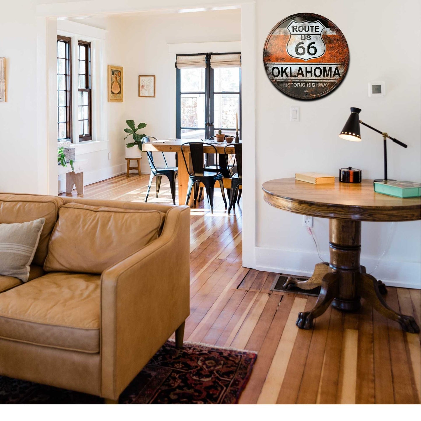 Route 66 Oklahoma Rust Vintage Historic Highway Sign In Use Home Living Space