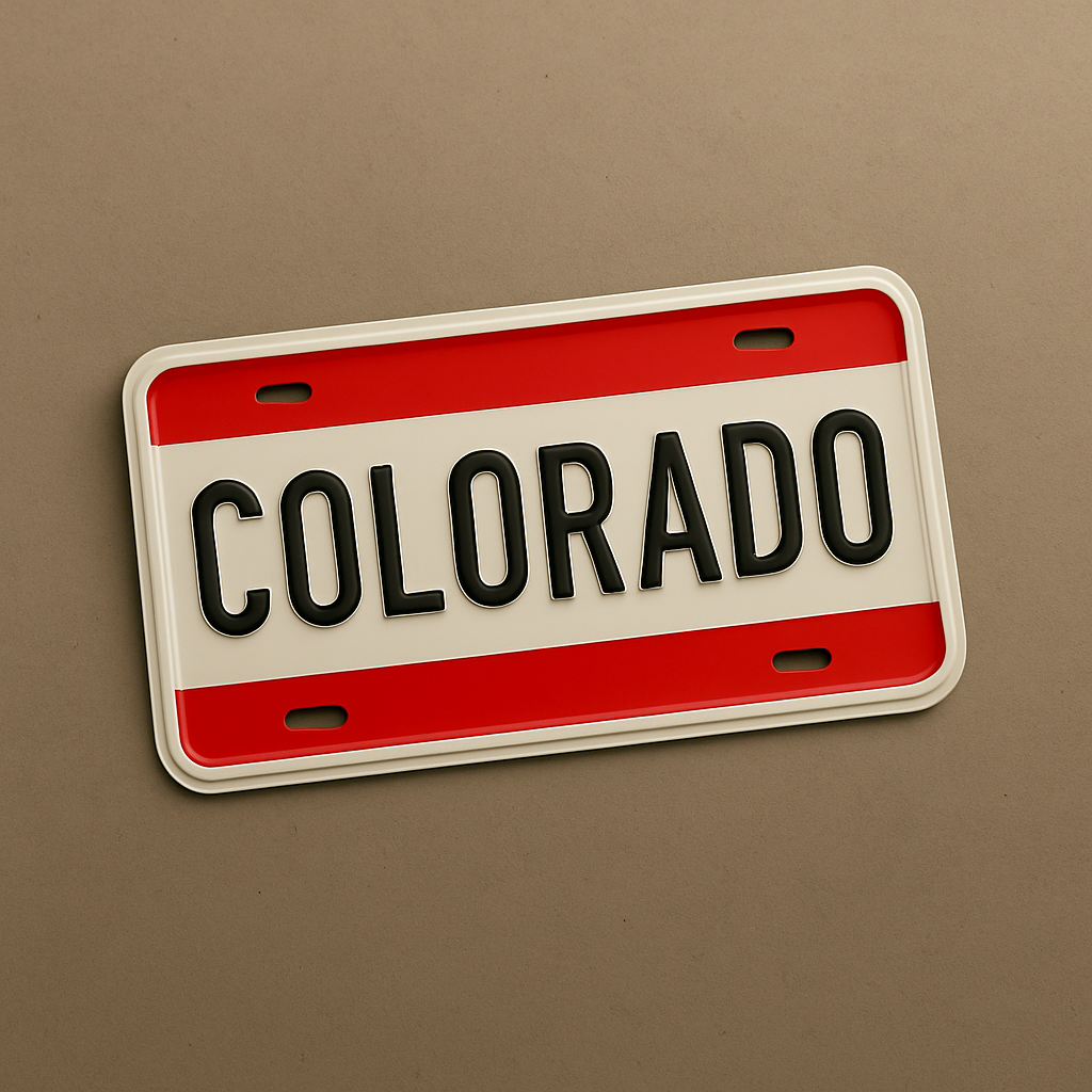Colorado State Plate Front view