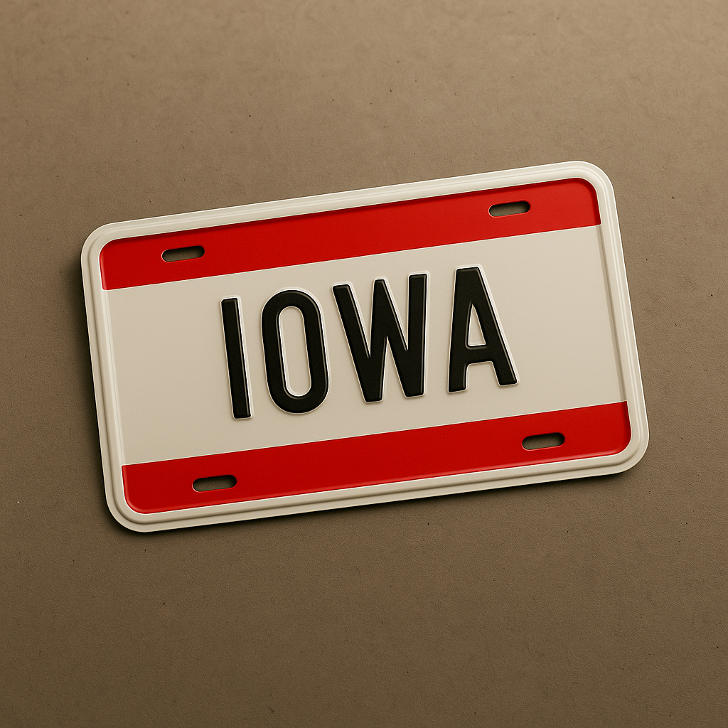 Iowa State Plate Front