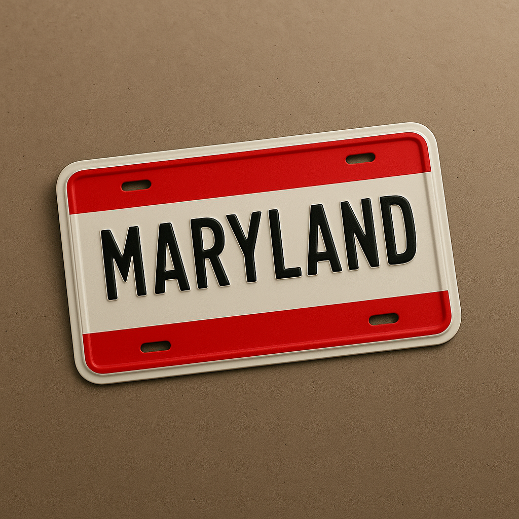 Maryland State Plate Front