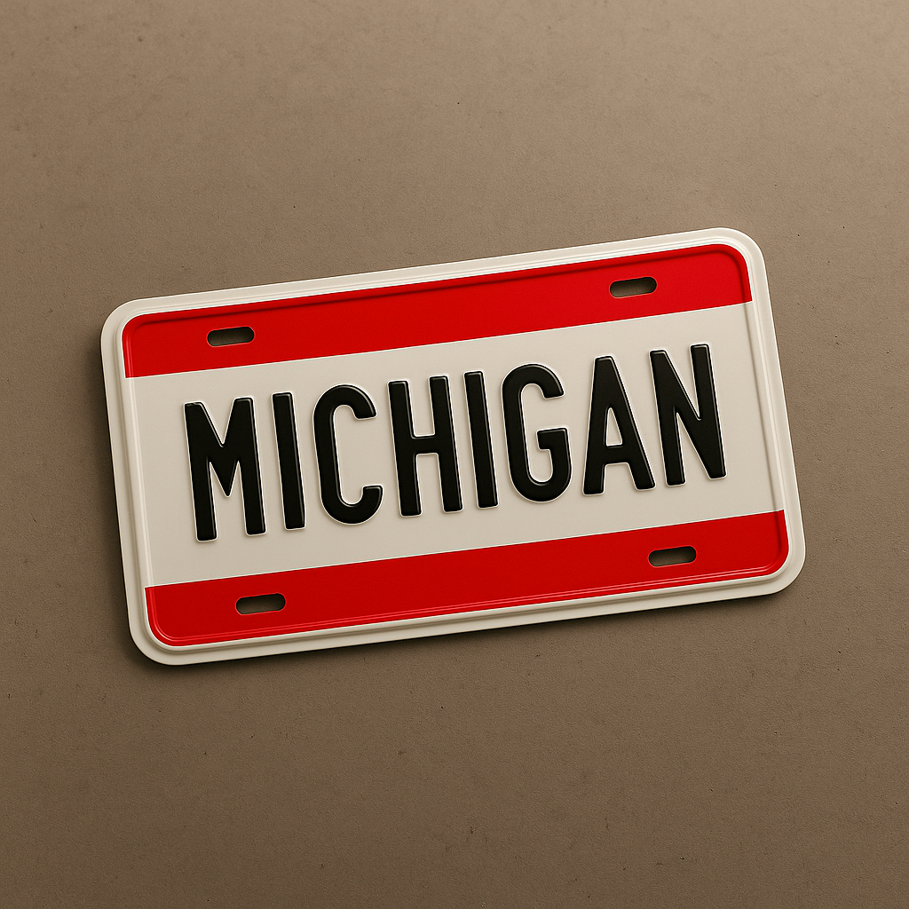 Michigan State Plate Front