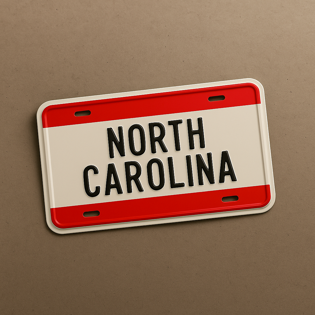 North Carolina State Plate Front