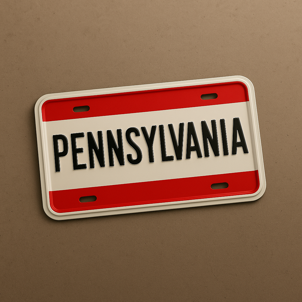 Pennsylvania State Plate Front
