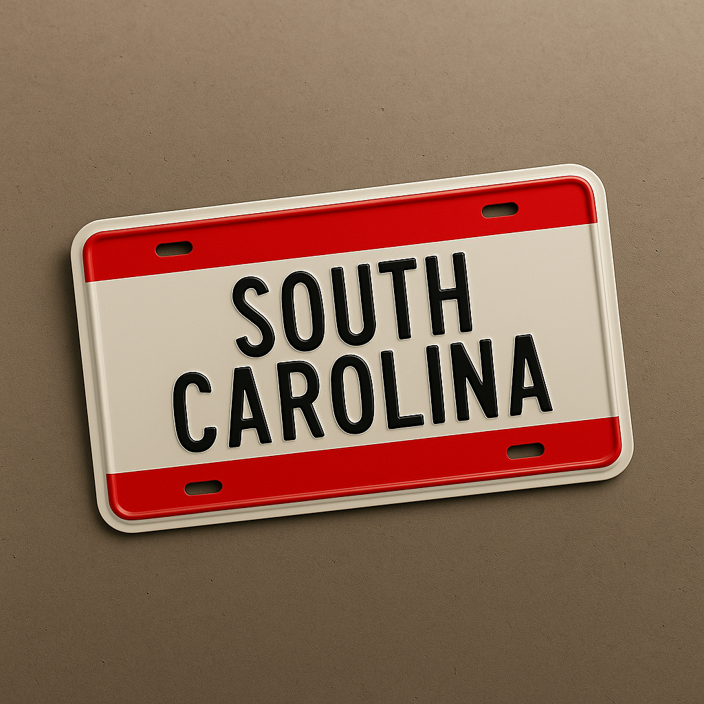 South Carolina State Plate Front