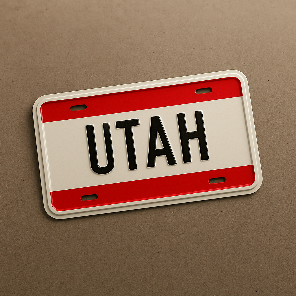 Utah State Plate Front
