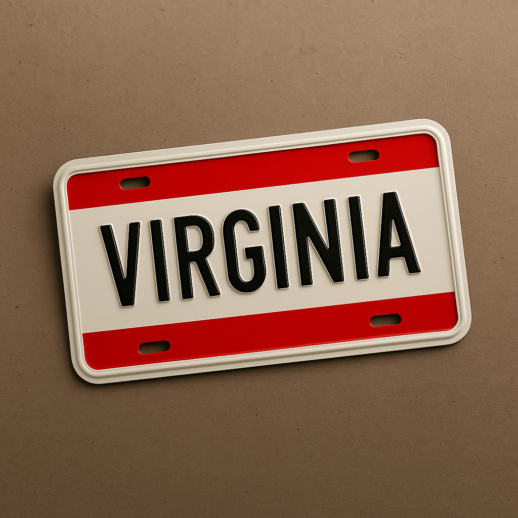 Virginia State Plate Front