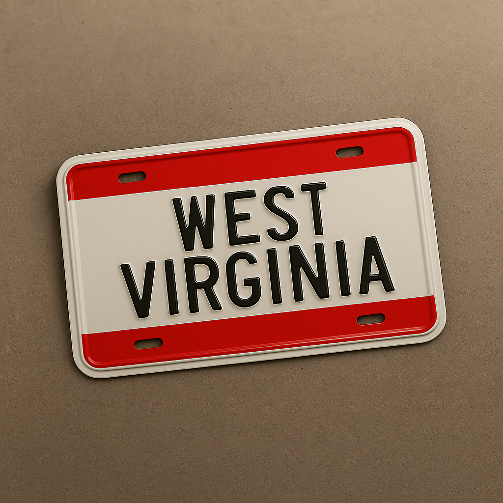 West Virginia State Plate Front