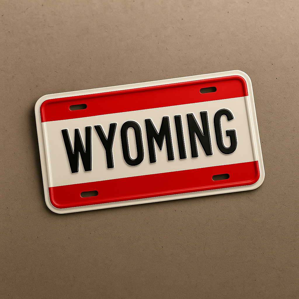 Wyoming State Plate Front