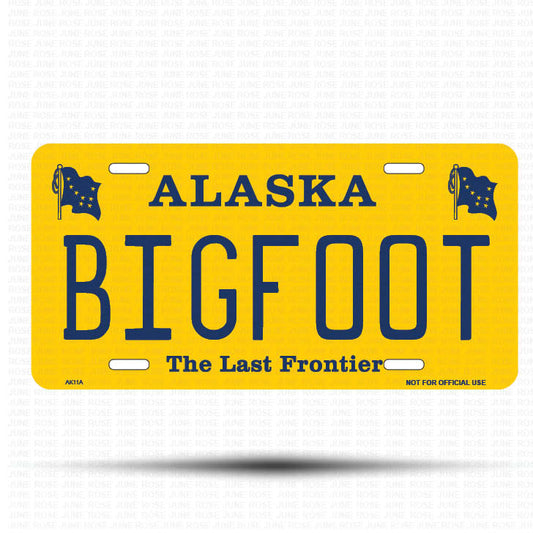 BIGFOOT Flat Aluminum License Plate | 6" x 12" | State Plate Front View Name Plate