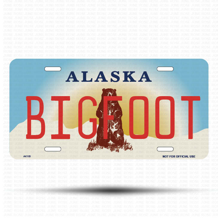 BIGFOOT Flat Aluminum License Plate | 6" x 12" | State Plate Front View Name Plate