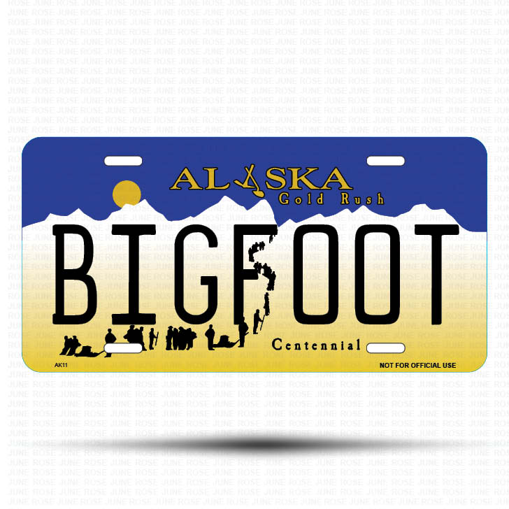 BIGFOOT Flat Aluminum License Plate | 6" x 12"Front View Name Plate