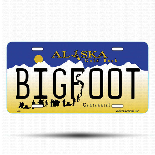 BIGFOOT Flat Aluminum License Plate | 6" x 12"Front View Name Plate