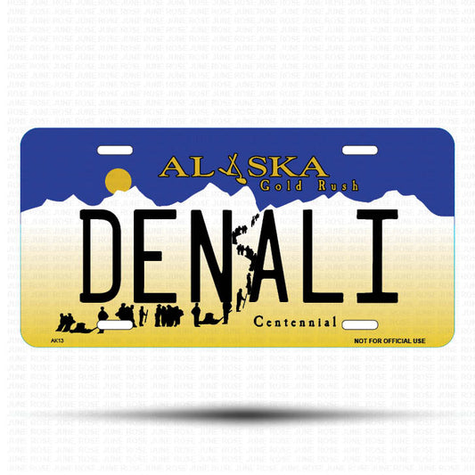 DENALI Flat Aluminum License Plate | 6" x 12"Front View Name Plate