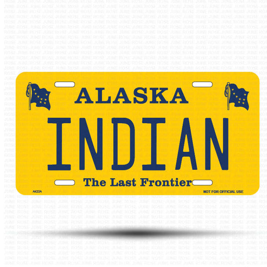 INDIAN Flat Aluminum License Plate | 6" x 12" | State Plate Front View Name Plate