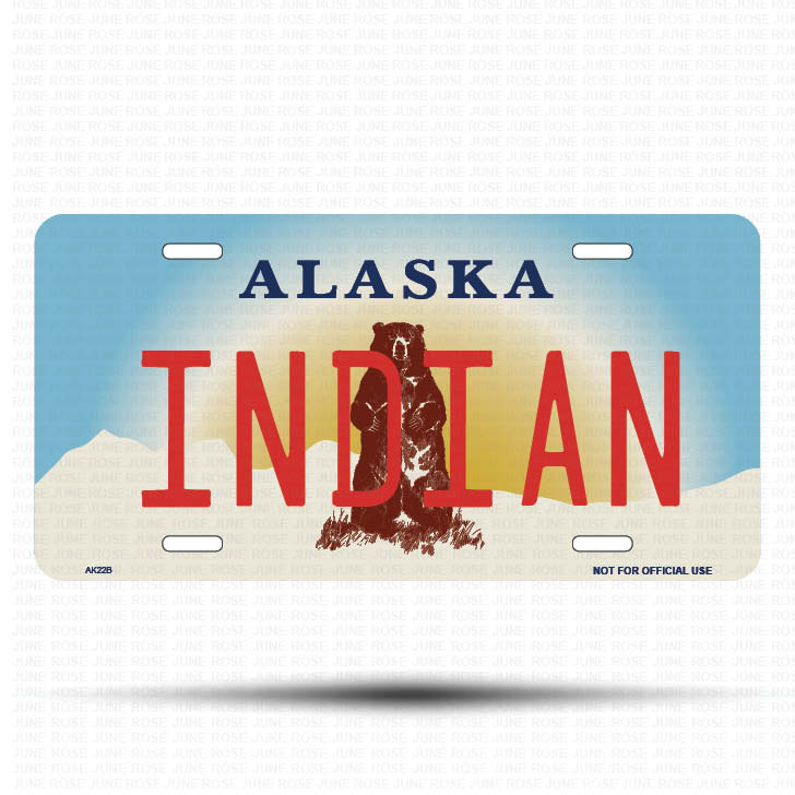 INDIAN Flat Aluminum License Plate | 6" x 12" | State Plate Front View Name Plate