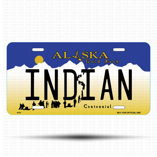 INDIAN Flat Aluminum License Plate | 6" x 12"Front View Name Plate
