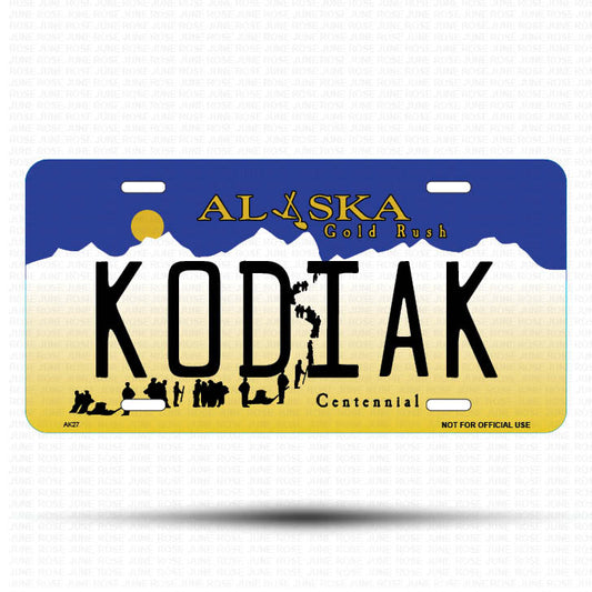 KODIAK Flat Aluminum License Plate | 6" x 12"Front View Name Plate