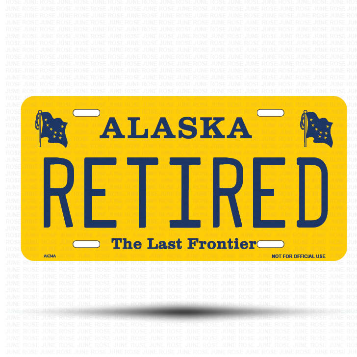 RETIRED Flat Aluminum License Plate | 6" x 12" | State Plate Front View Name Plate