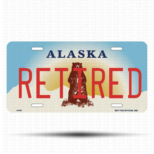 RETIRED Flat Aluminum License Plate | 6" x 12" | State Plate Front View Name Plate