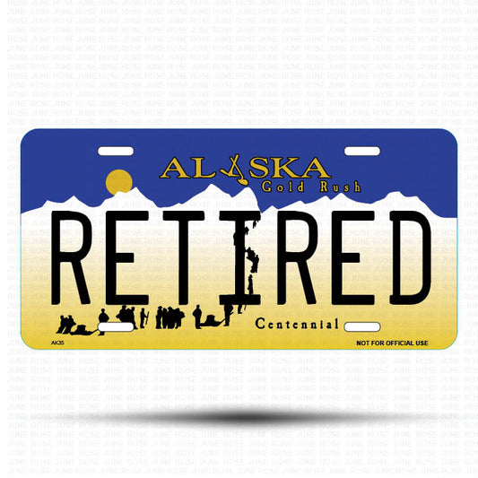 RETIRED Flat Aluminum License Plate | 6" x 12"Front View Name Plate
