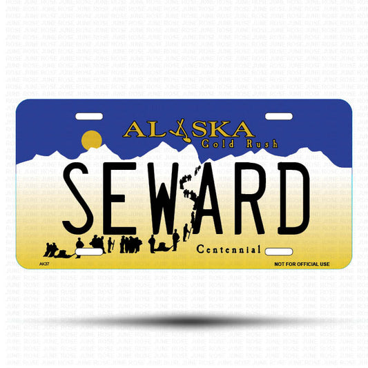 SEWARD Flat Aluminum License Plate | 6" x 12"Front View Name Plate