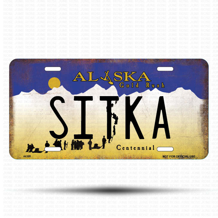 AK37 | SITKA | ALASKA | AK | Flat Aluminum License Plate | 6" x 12" | State Plate
