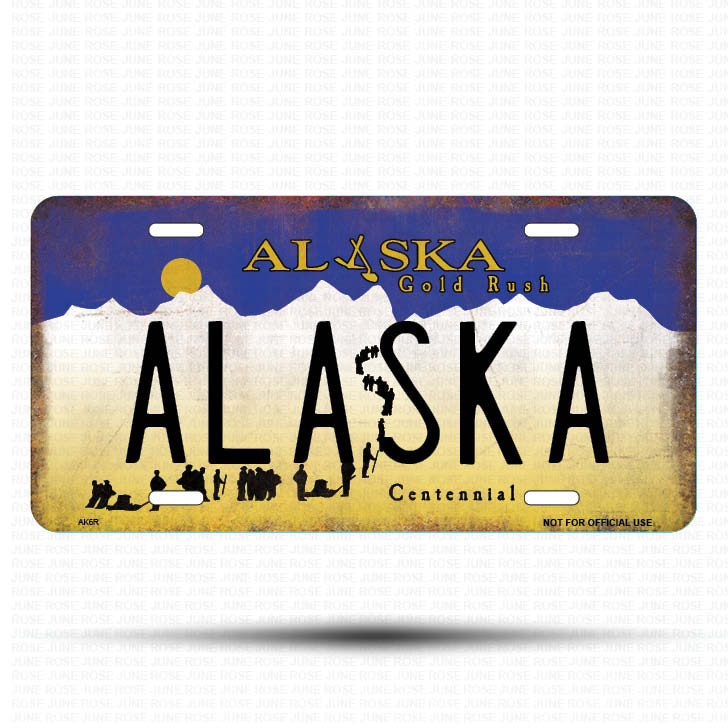 AK06 | ALASKA | ALASKA | AK | Flat Aluminum License Plate | 6" x 12" | State Plate