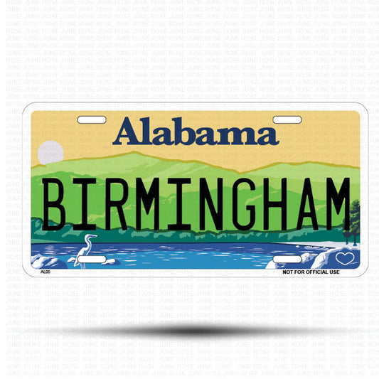 BIRMINGHAM Flat Aluminum License Plate | 6" x 12" | State Plate ALABAMA