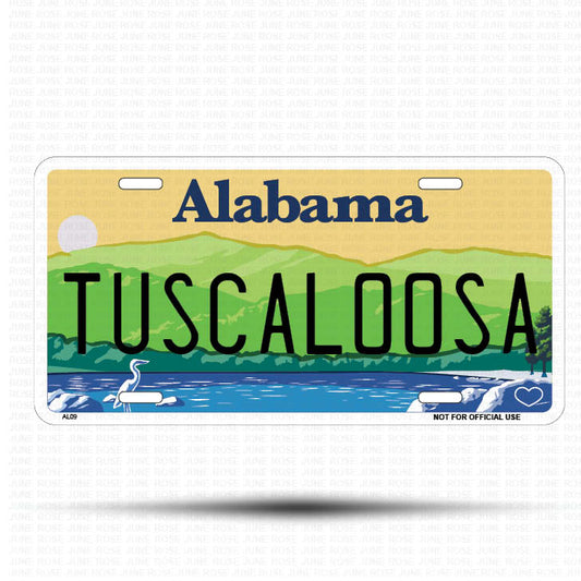 TUSCALOOSA Flat Aluminum License Plate | 6" x 12" | State Plate ALABAMA