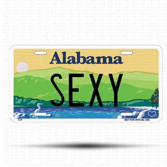 SEXY Flat Aluminum License Plate | 6" x 12" | State Plate ALABAMA