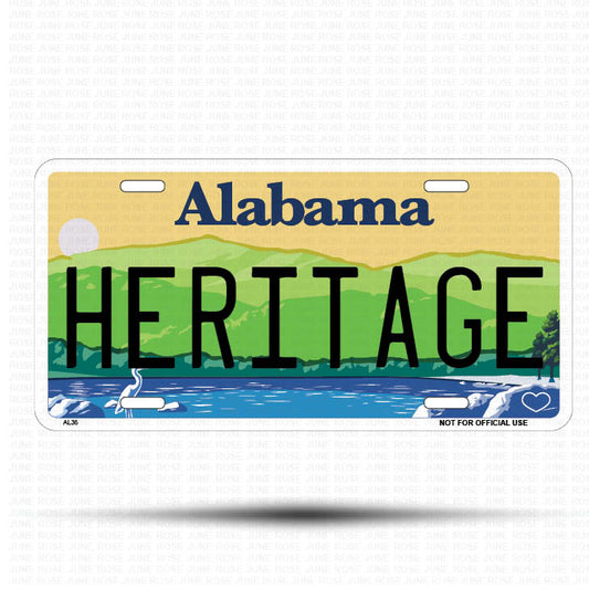 HERITAGE Flat Aluminum License Plate | 6" x 12" | State Plate ALABAMA