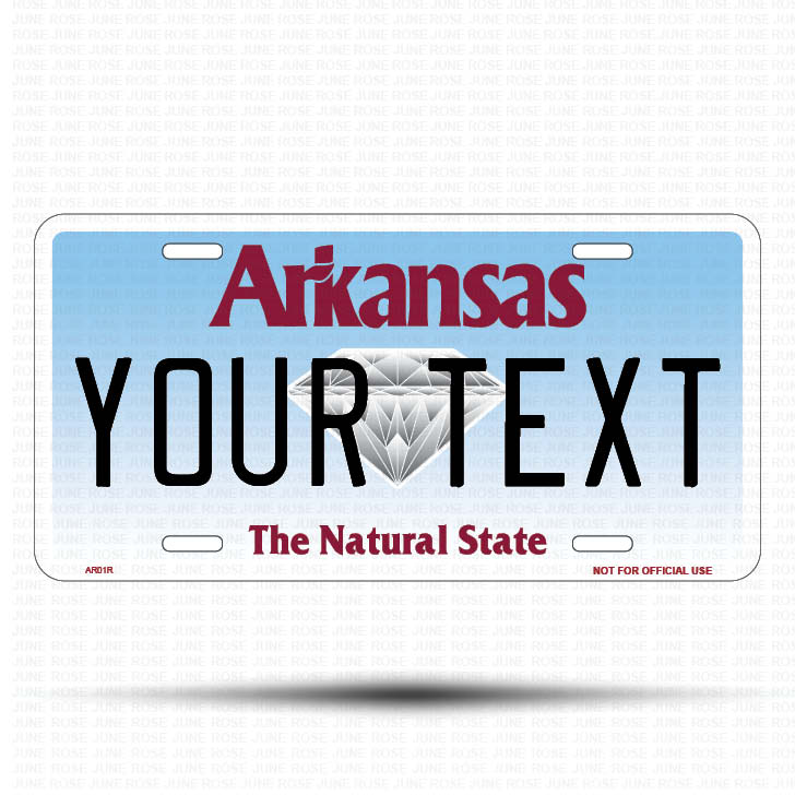 YOUR TEXT Flat Aluminum License Plate | 6" x 12" | State Plate Front View Name Plate
