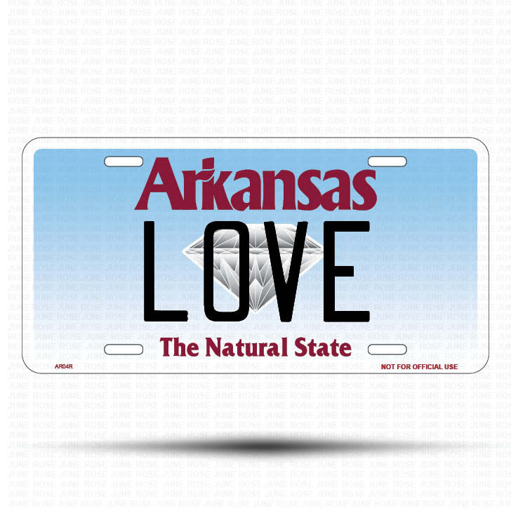 YOUR TEXT Flat Aluminum License Plate | 6" x 12" | State Plate Front View Name Plate