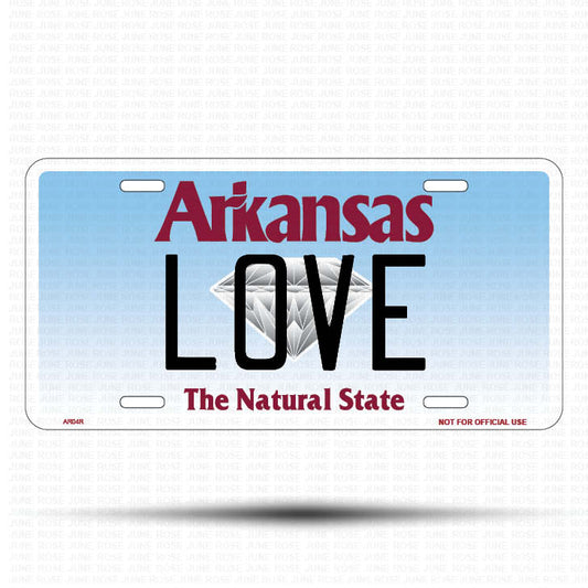 YOUR TEXT Flat Aluminum License Plate | 6" x 12" | State Plate Front View Name Plate