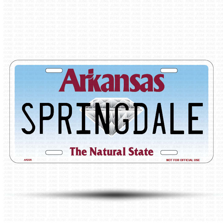 LITTLE ROCK Flat Aluminum License Plate | 6" x 12" | State Plate Front View Name Plate