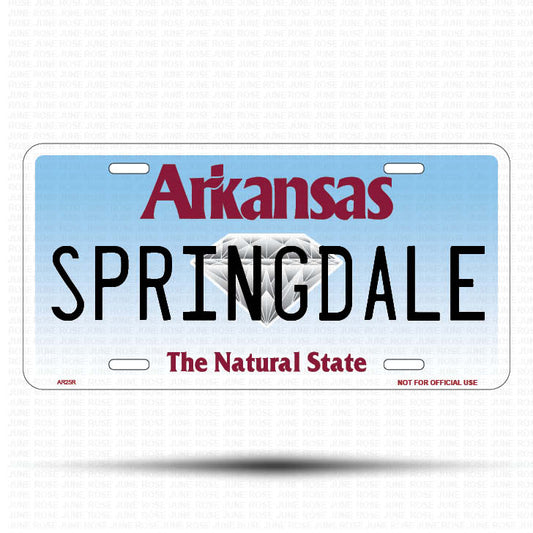 LITTLE ROCK Flat Aluminum License Plate | 6" x 12" | State Plate Front View Name Plate