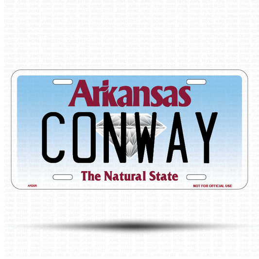 FORT SMITH Flat Aluminum License Plate | 6" x 12" | State Plate Front View Name Plate