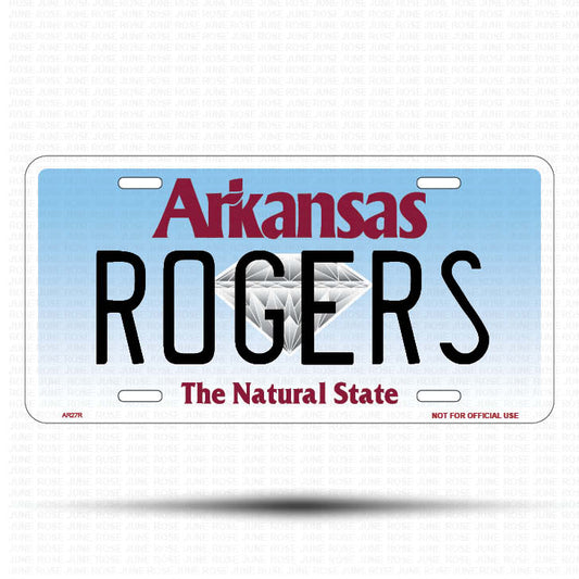 FAYETTEVILLE Flat Aluminum License Plate | 6" x 12" | State Plate Front View Name Plate