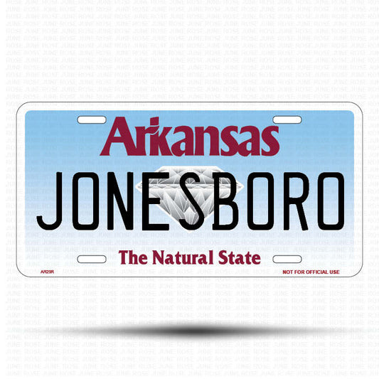 CONWAY Flat Aluminum License Plate | 6" x 12" | State Plate Front View Name Plate