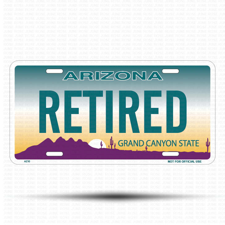 RETIRED Flat Aluminum License Plate | 6" x 12" | State Plate Front View Name Plate