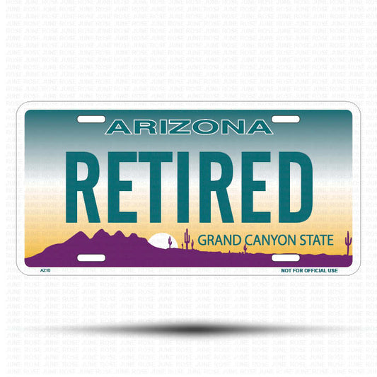RETIRED Flat Aluminum License Plate | 6" x 12" | State Plate Front View Name Plate