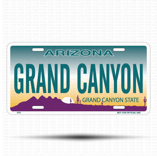 GRAND CANYON Flat Aluminum License Plate | 6" x 12" | State Plate Front View Name Plate