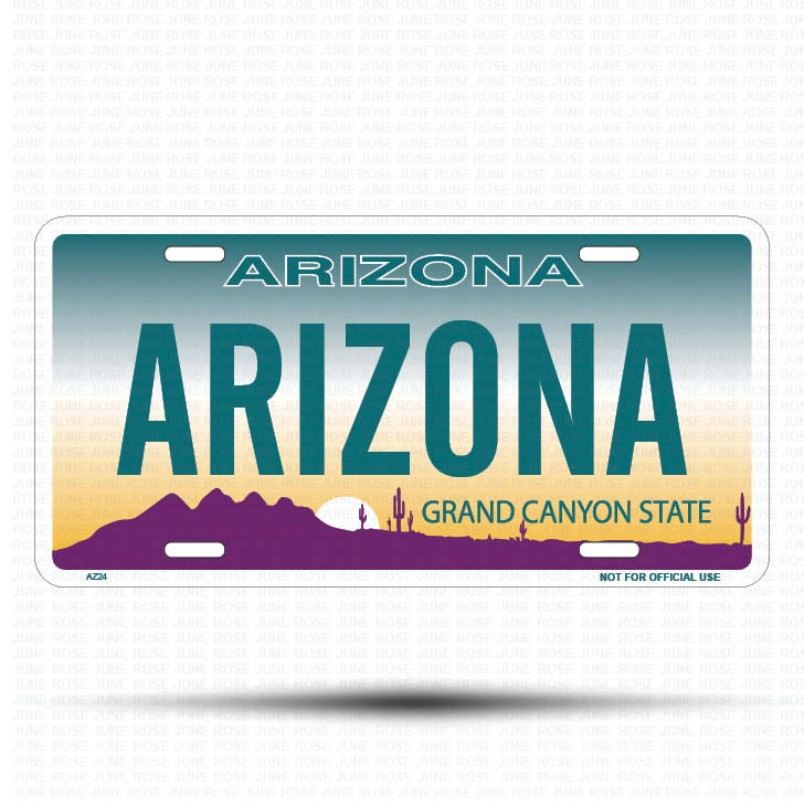 ARIZONA Flat Aluminum License Plate | 6" x 12" | State Plate Front View Name Plate